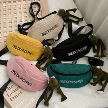 Вельветовая маленькая сумка, Женская нагрудная сумка, осенняя и зимняя новая корейская модная сумка-почтальон, повседневные Карманы