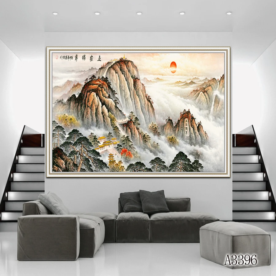 

Abstract Oil Painting Print on Canvas Modern Chinese style Landscape Canvas Art Print Printing Wall Art Picture for Home Decor