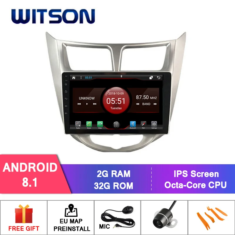 WITSON 9 дюймов IPS экран Android 10 0 Восьмиядерный 4 Гб ОЗУ + 64 ГБ флэш радио для HYUNDAI VERNA ACCENT