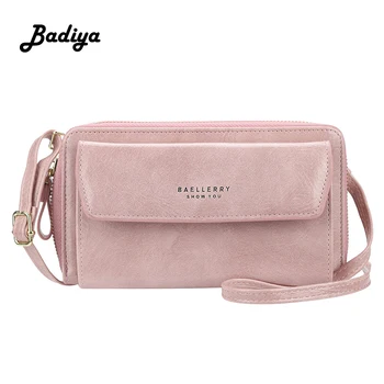 

Fashion Women Shoulder Bag Multifunction Zipper Cell Phone Clutch Retro Oil Wax Skin Crossbody Bag for Travel Lady Messenger Bag
