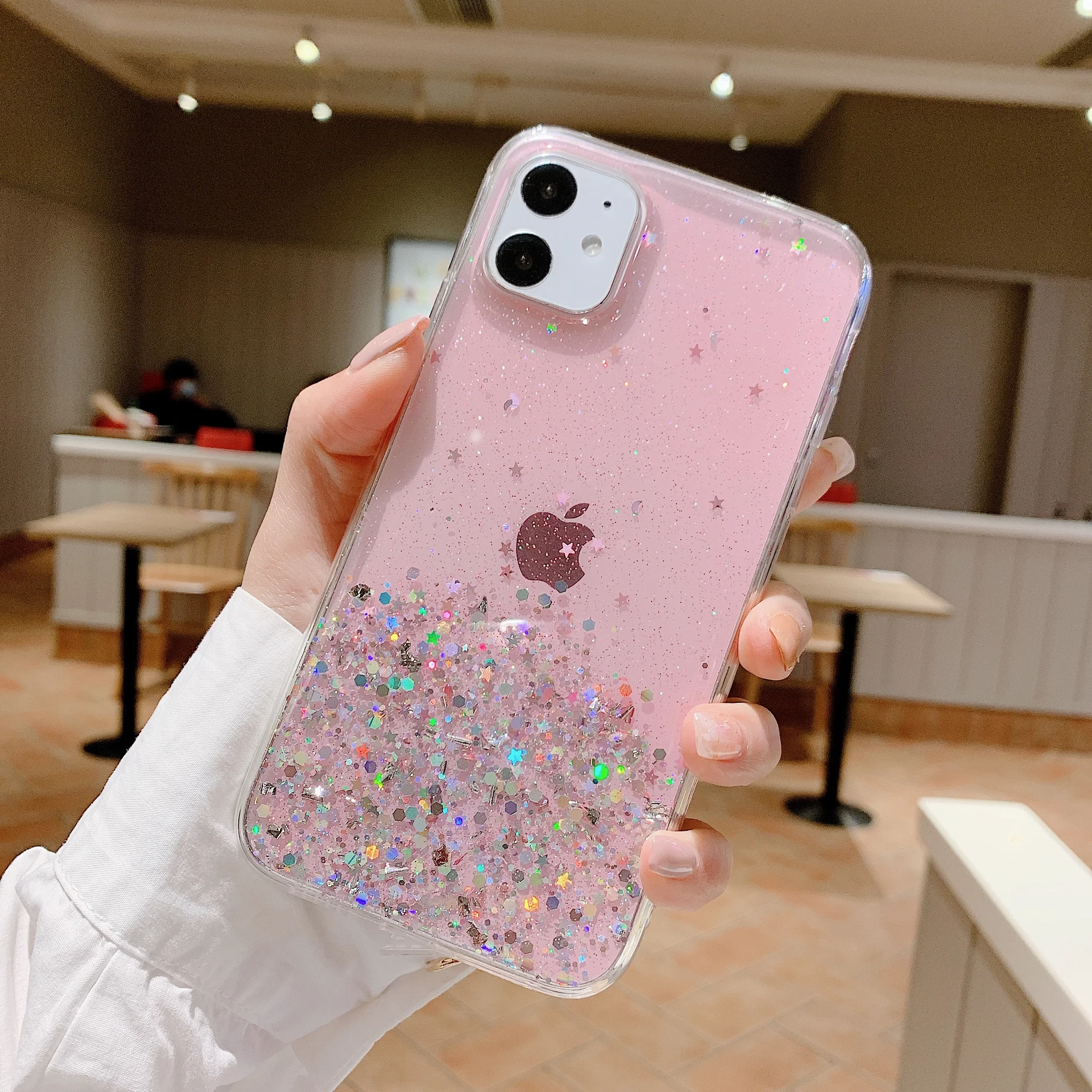 Роскошный блестящий чехол со звездами для iPhone 11 Pro Max X XS XR прозрачные чехлы из ТПУ