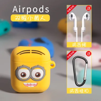 Чехол для Airpods 2, силиконовый чехол с рисунком для Apple Airpods, милый чехол для наушников 3D, чехол для наушников, рождественский подарок