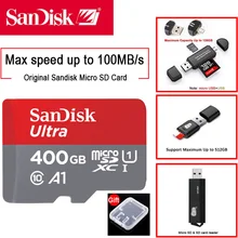 Флешка карта памяти SanDisk Micro sd card 400 ГБ, 256 ГБ, 200 ГБ, 128 ГБ, 64 ГБ, 32 ГБ, 16 ГБ, класс 10, флеш-карта Microsd, TF карта с кардридером, 2 в 1 флешки карта памяти micro sd карты микро сд сд карта карты памя
