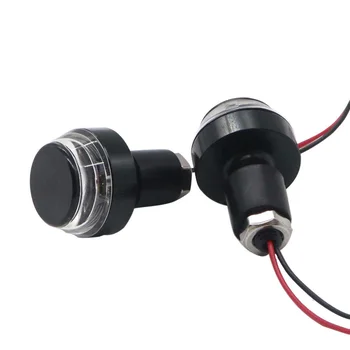 

2pcs High Transmittance DC 12V Signal Light Aluminum Retro Motorcycle Amber LED Replacement End Indicator Grip Plug