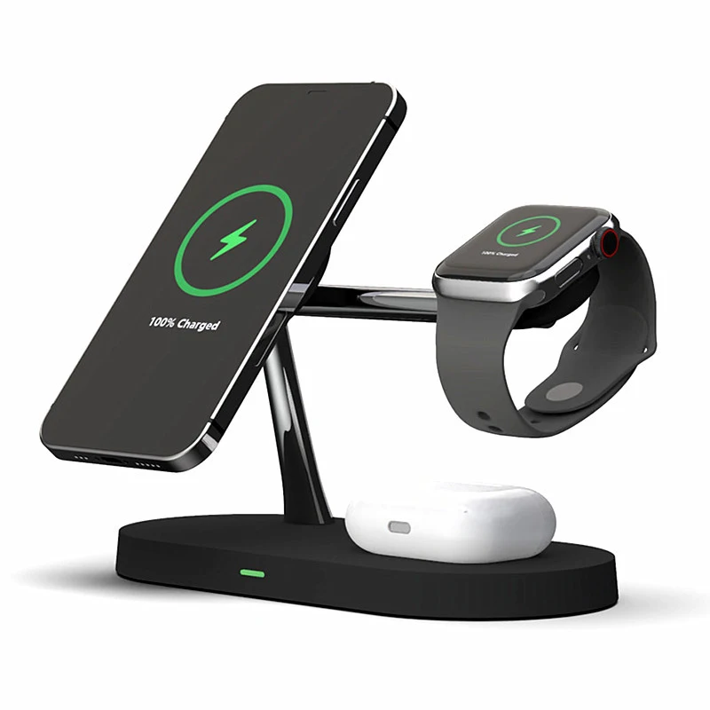 3 in 1 Magnetic Fast Wireless Charger for iPhone 12 12 Pro Max Induction Charge Docking Station for Apple Watch Airpods