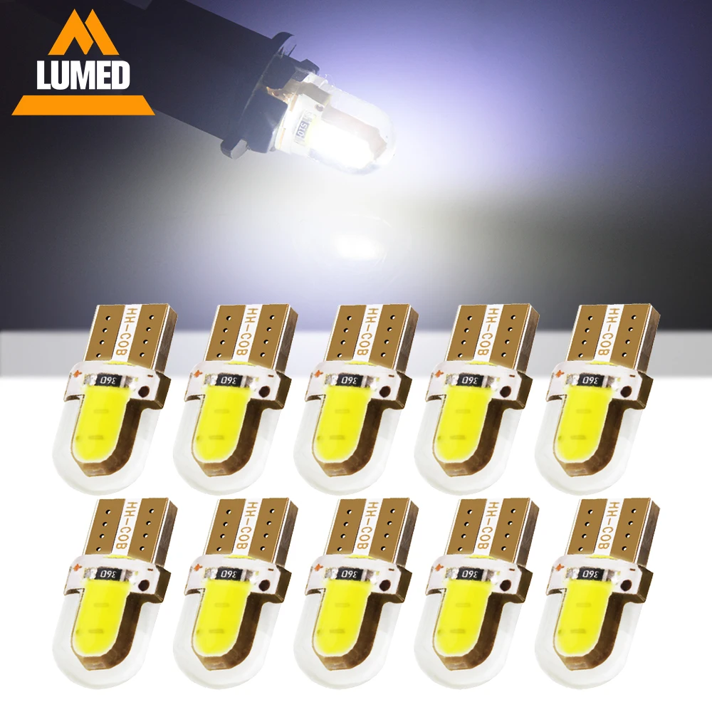 10 шт. T10 светодиодный 194 W5W LED авто 168 COB кварцевая Автомобильная супер яркий поворот