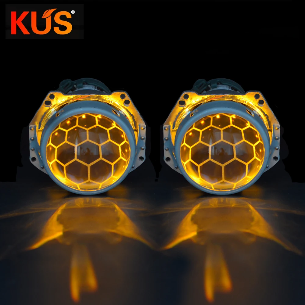 

3.0 Inch Bi Xenon Hid Projector Lens Honeycomb Blue Coating Hella 5 Metal Holder D Series Xenon Bulbs For Car Headlight Retrofit
