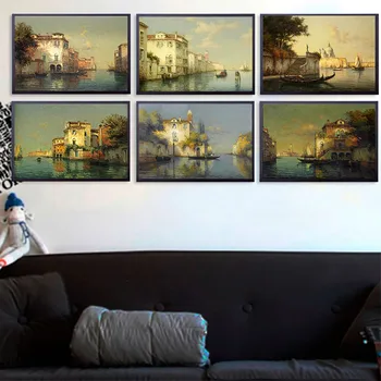 

Resorts Vintage Water Town Venice Seascape Posters And Prints Wall Art Canvas Paintings Pictures Living Room Home Decoration