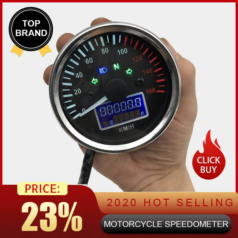 Universal 12v Motorcycle Speedometer Led Digital Tachometer Liquaid