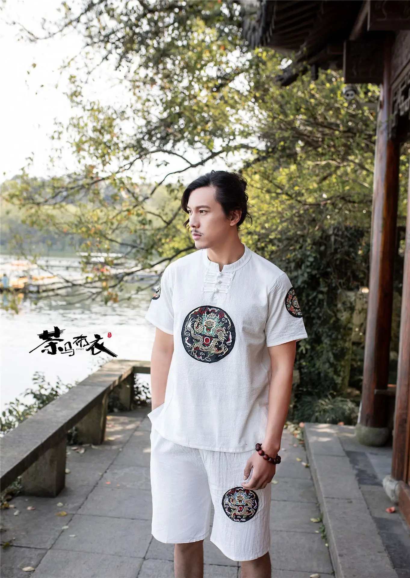 Традиционная Свободная блуза в китайском стиле с вышивкой Fanfu, одежда для мужчин, винтажный костюм Tang, футболка в восточном стиле, футболки