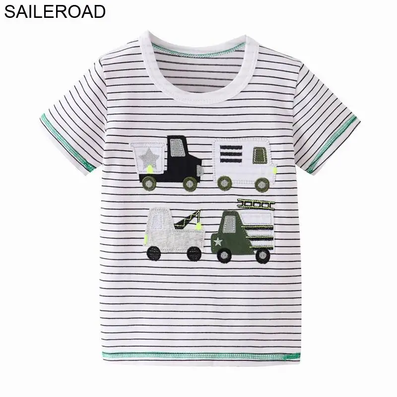 SAILEROAD/Новинка; летние детские топы; футболки; хлопковые шорты для малышей; одежда с рукавами; Meninos La camiseta - Цвет: 2719 same picture