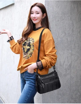 

One-Shoulder Mommy Bag 2020 New Style Washed Leather Soft Leather Middle-aged WOMEN'S Bag Shoulder Bag Large Capacity Laos