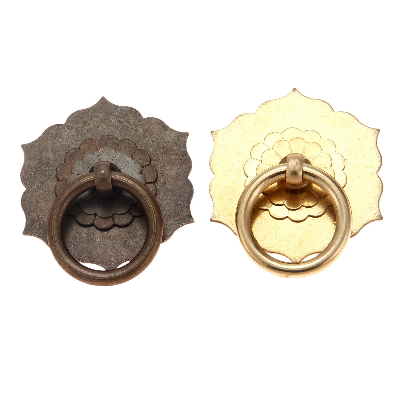 1pc 62*60mm Chinese Hexagon Handle Bronze/Brass Ring Knob Knocker Cupboard Antique Pull | Обустройство дома