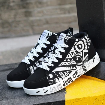 

Couple Canvas Shoes High-Top Sneakers Multicolor Flat Comfort Sport Running Footwear Lace-up Fashion Breathable Tenis Hombre