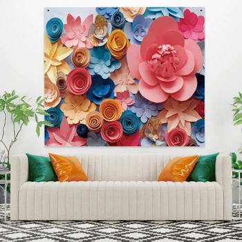 

Cassisy Fashion Tapestry Flower Petal 3D Colorful Wall Hanging Carpet Bedside Room Shop Festival Wedding Restaurant College
