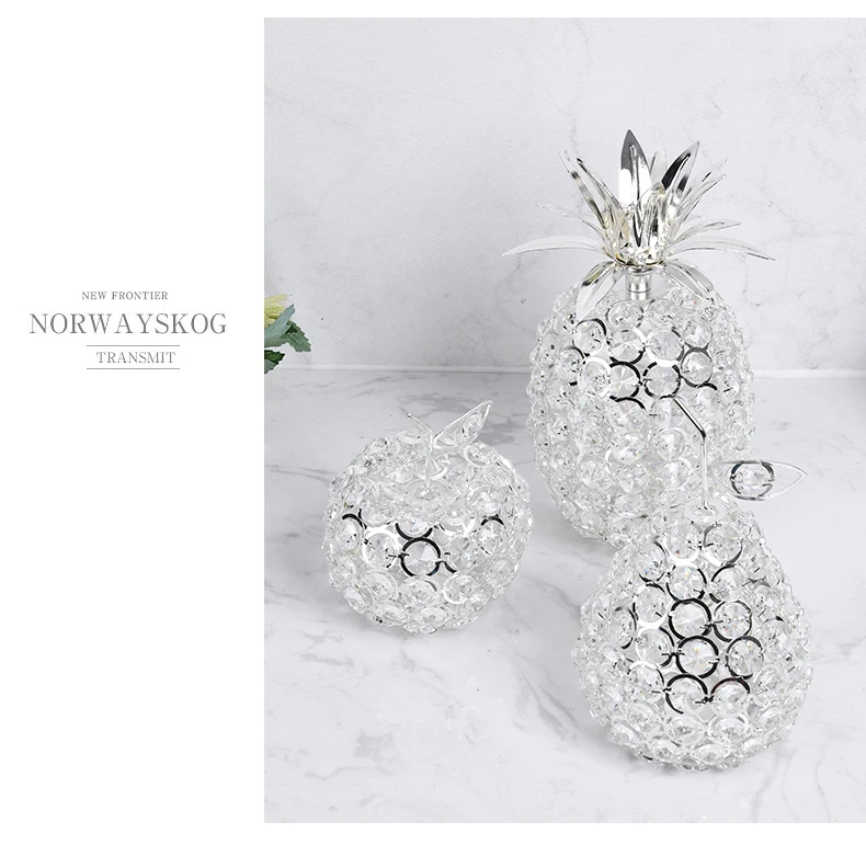 Металл ананас из кристаллов Яблоко Груша украшение дома аксессуары рабочего стола день Святого Валентина реквизит маленькие декоративные украшения Рождественский подарок