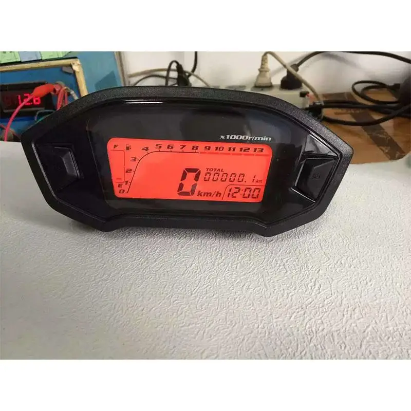 12V Универсальный мотоцикл ЖК-дисплей цифровой 13000 об/мин Спидометр Подсветка мотоцикл одометр спидометр