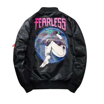 

Men Pilot Flight Jacket Rock Hip Hop Baseball Jacket High Street Youth Couple Coat Spring Autumn Motorcycle Streetwear