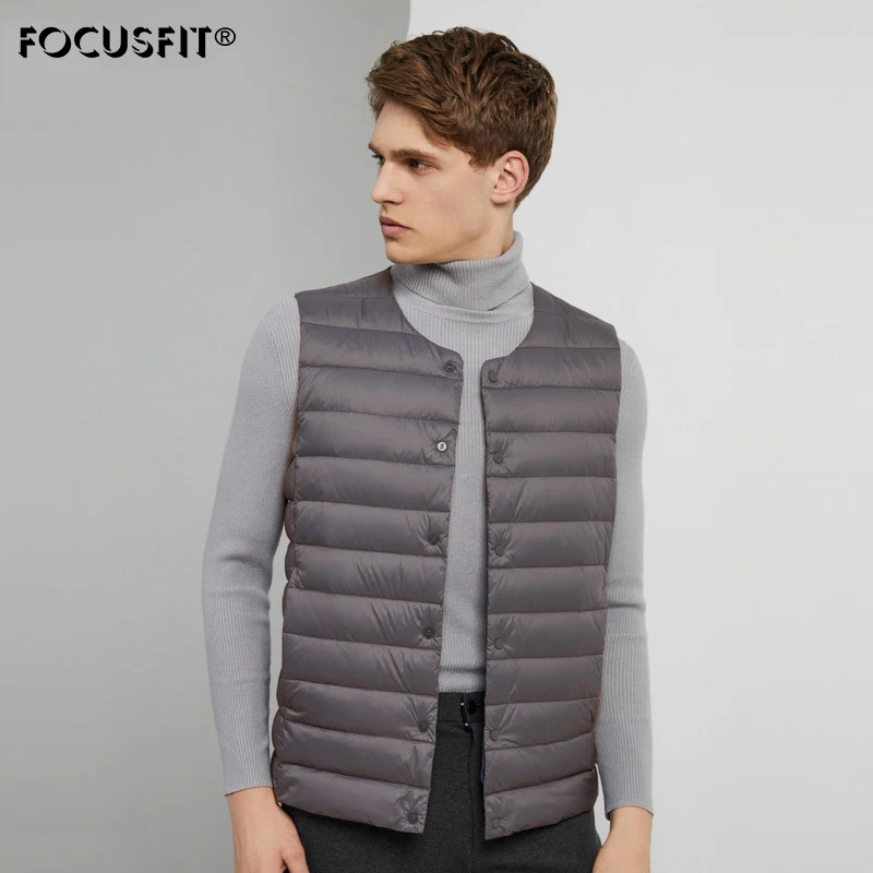 Men's Down Vest Autumn and Winter Wear Inside and Outside Men's Sleeveless Waistcoat Round Neck Light Waistcoat Fleece Liner summer vest women s high waist slimming inside take t shirt solid color round neck elastic short pullover sleeveless leggings