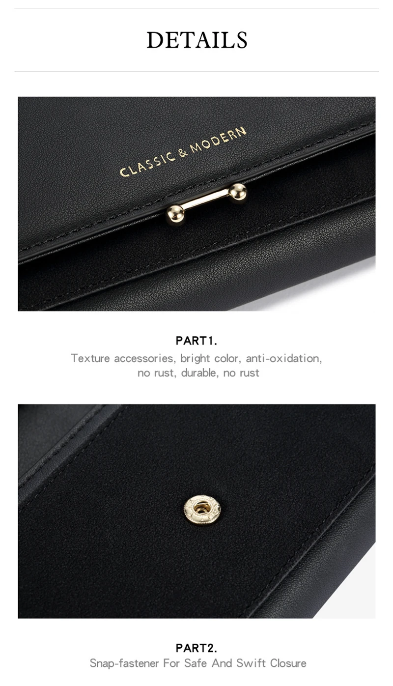 Long Clutch Womens Wallet Card Holder Phone Ladies Wristlet Slim Wallet Female Coin Leather Wallets and Purses for Women Bags