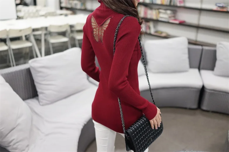 Распродажа плед, кардиган женский джемпер Blusas De Inverno Feminina 45 хан издание эластичный F0978 бабочка вязаный свитер