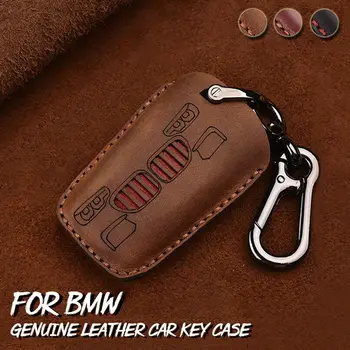 

Genuine Leather Car Key Fob Case Shell Cover Fit for BMW 1 3 5 7 Series X3 X4 320Li 525Li 525Li