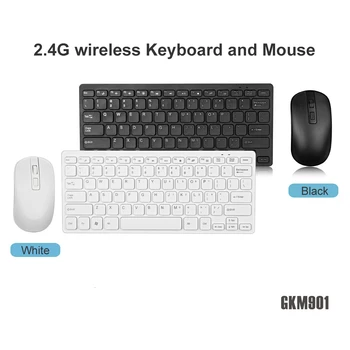 

CHYI Wireless Ultra Thin Mini Keyboard And Optical Mouse Set Portable 2.4Ghz Usb Gaming Keypad With Mouse For Laptop Computer PC