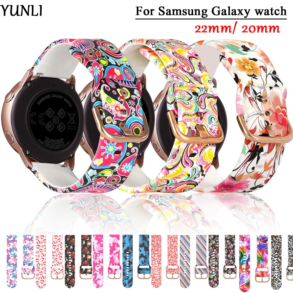 Cinturino stampato da donna per Samsung Galaxy Watch 5 pro/4/Classic Silicone Sport 22/20mm Bracciale Huawei/amazfit GTR-GTS-4-3-2e cinturino_voghion.com