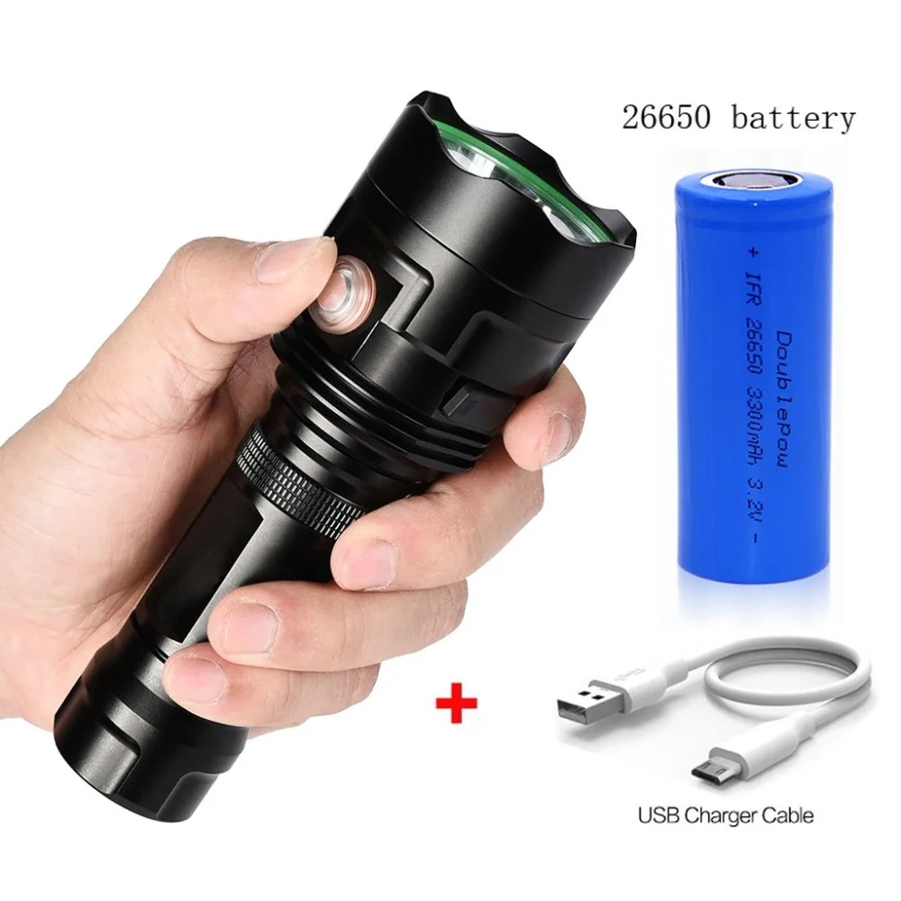 3XHP90 LED Torch Flashlight Waterproof USB Rechargeable Flashlight Lamp Ultra Bright Led Lamp 5 Modes Lanterna 40DEC11 (10)