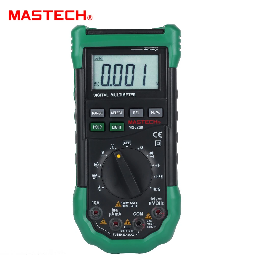 US $35.99 Mastech Ms8268 Auto Range Digital Multimeter AcDc Voltage Tester Ohm Frequency Capacitance Meter Diode Test