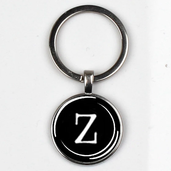XKHLHJ 26 English alphabet keychain name first letter ABCD pendant  key chain car wallet handbag men and women jewelry gift 26