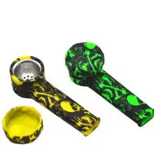 Портативная силиконовая курительная трубка для табака со стеклянной чашей