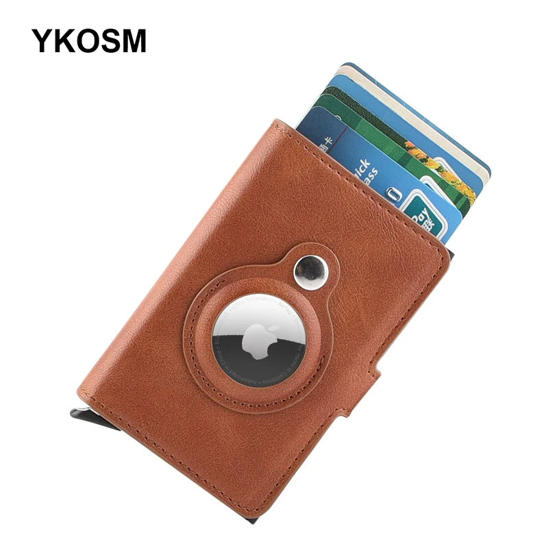 New Airtag Wallet Leather RFID PU Card Holder With Apple Airtags Case Slim Anti-lost Anti Scratch Protective Card Bag For AirTag - ANKUX Tech Co., Ltd
