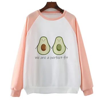 

Cartoon Avocado Friends Hoody Women Hip Hop Hoodies Long Sleeve Funny Sweatshirts Hipster New Top Pullovers