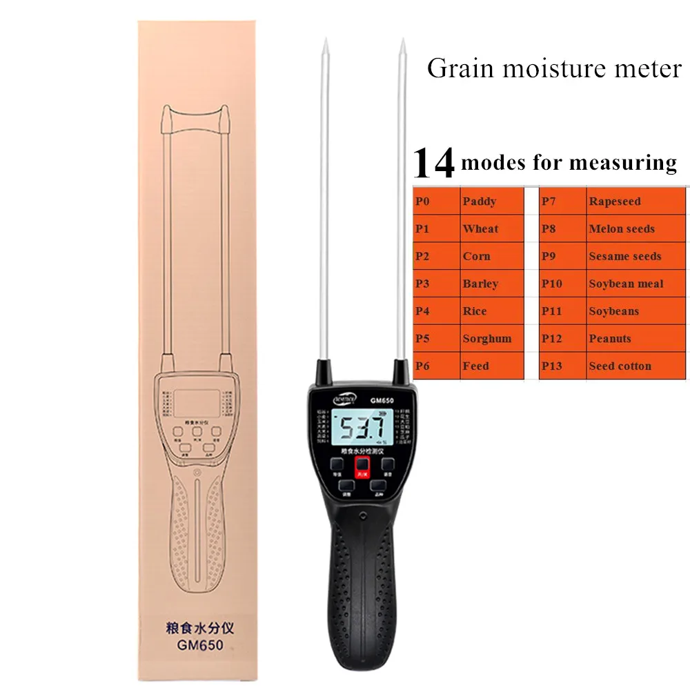 Digital Grain Moisture Meter Hygrometer & Messsonde für Maisweizen P4T9 