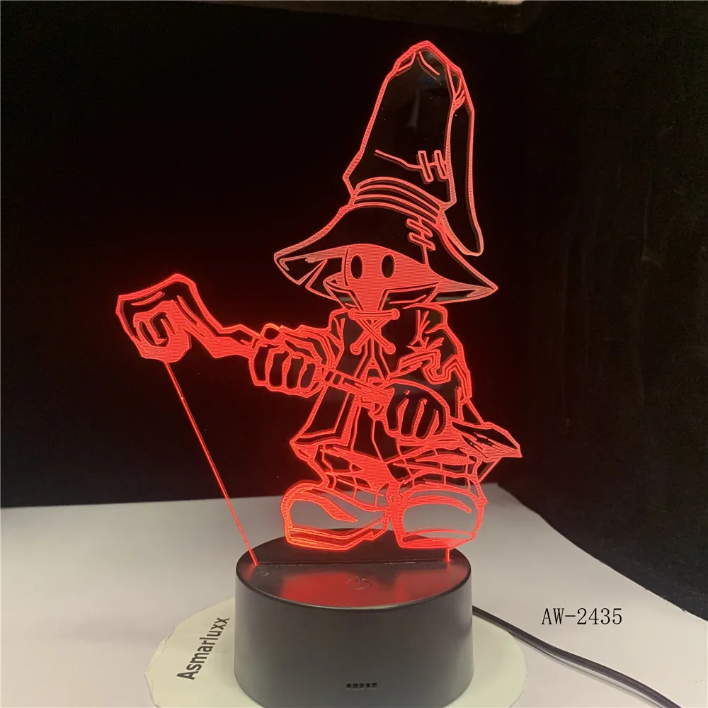 Игра FINAL FANTASY IX Ночной светильник светодиодный сенсорный датчик декоративная настольная лампа подарок на день рождения праздник 3D USB настольная лампа 2435