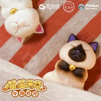 

MONZON Official Anime Lovely Bells Cat Blind Box PVC Action Figures Toys Three Generation Collection Model Toy for Kids Children
