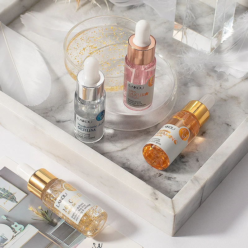 LAIKOU Sakura Vitamin C 24K Gold Face Serum Hyaluronic Acid Shrink Pores Remove Acne Moisturizing Essence Brighten Facial Skin LAIKOU Sakura Vitamin C 24K Gold Face Serum Hyaluronic Acid Shrink Pores Remove Acne Moisturizing Essence Brighten Facial Skin