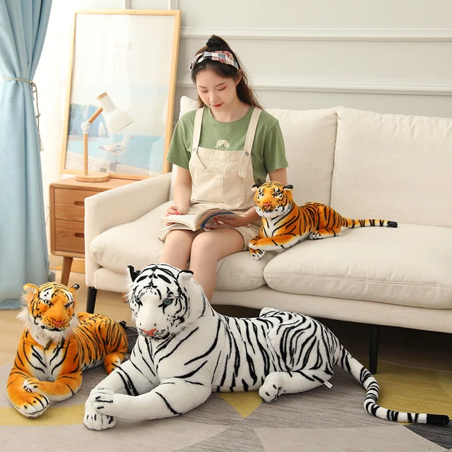 1.1m Plush Giant Tiger Toys Lifelike Stuffed Animals Toy Children's Toys Doll Kids/Boy Birthday Gift Kawaii Home Decor Christmas 3