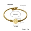Catholic St. Benedict Geometric Medal Wire Bangles For Statement Stainless Steel San Benito Pulseras Mujer 6