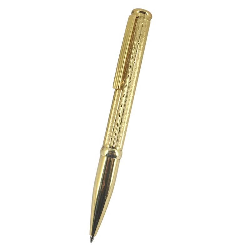 

ACMECN Original Design Gold Ball Pen Mini Pocket Cute Writing Pens with Unisex Engraving Wave Pattern Cool Gifts Full Gold Pen
