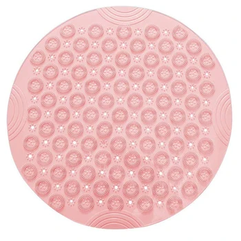

PVC Drainage Hole Thicken Household Soft Suction Cup Shower Practical Bath Mat Round Shape Massage Elastic Free Bending Non Slip