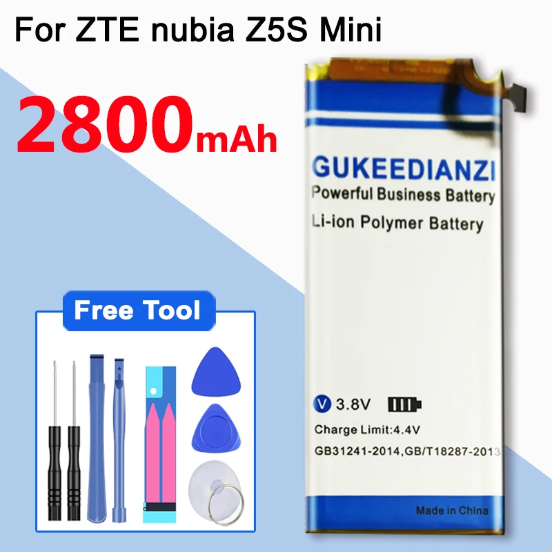 Аккумулятор для мобильного телефона GUKEEDIANZI Li3820T43P3h984237 zte Nubia Z5S Mini NX403A LTE 2 2800 мАч