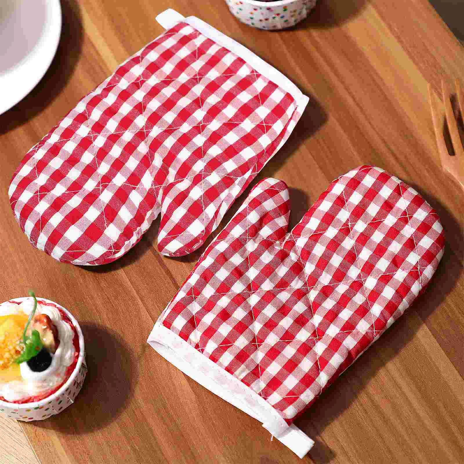 Cabilock 2pcs Kids Oven Mitts Kitchen Heat Resistant Microwave Kitchen