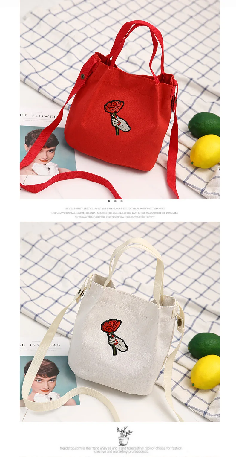 New Style Summer Canvas Bag Fashion Small Bucket Cartoon Solid Color Candy-Colored WOMEN'S Bag Literature And Art Mini Cross-bod