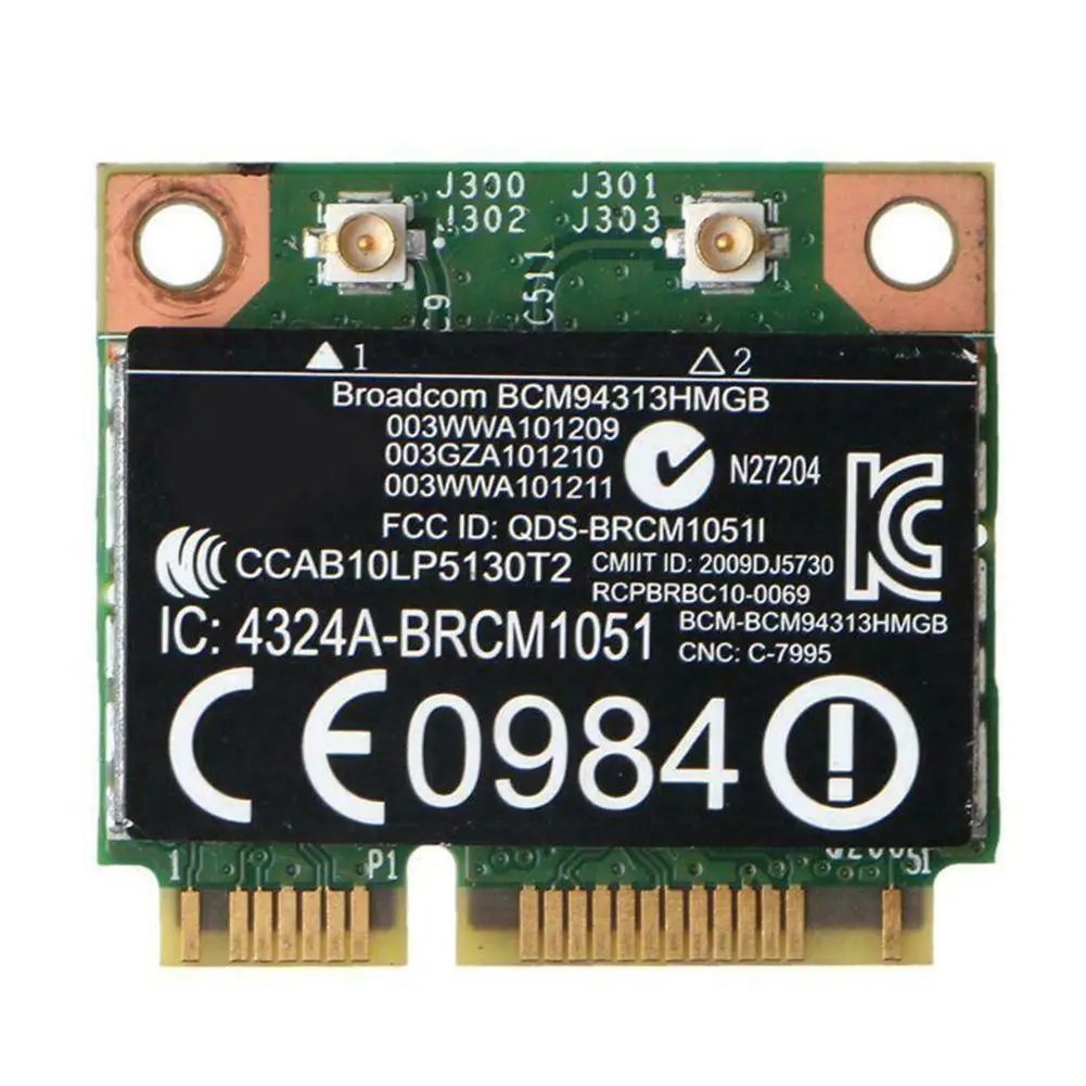 Para BroadCom BCM94313HMGB BCM4313 Wifi + Bluetooth 4,0 Mini PCI-E 300Mbps tarjeta para HP G4 G6 DV6 DV7 CQ43 CQ57 SPS 657325-001