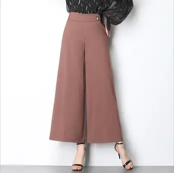 

Woman Brand New Wide Leg Pants Black Sexy Ankle-Length Culottes Pants Loose Women Clothing Pants
