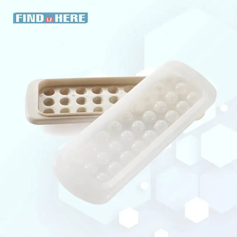 

Ice Cube Molds 27 Cavities Mini Round Shape Ice Tray With Lid Plastic Flexible and Easy Release Ice Cream Tools *NF