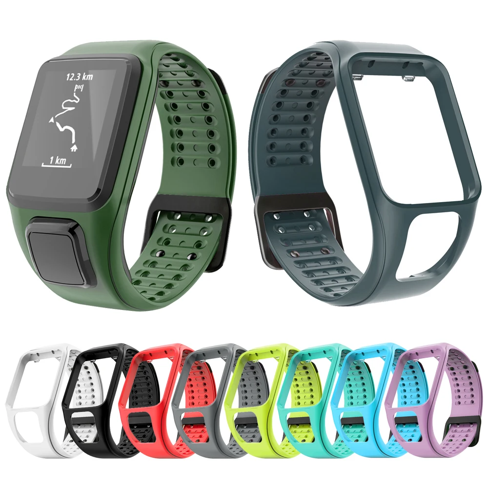 

Strap For TomTom Runner 2 3 Watch Band Strap Double-Row Hole Sport Watch Strap Replacement Bracelet Watch Band