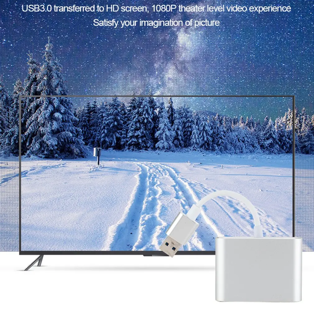  USB3.0 a Hdmi Vga 4K Hd 1080P Multi-Display 2-in-1 Usb per convertitore di Hdmi Audio Video Cable p